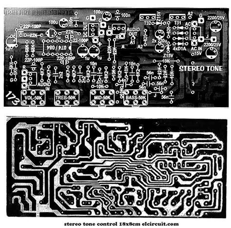 Stereo Tone Control Circuit Diagram With Pcb Layout Stereo T