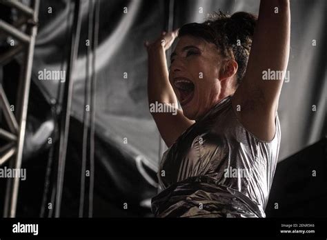 Kathleen Hanna Of Bikini Kill Performs In Douglas Park During Riot Fest Music Festival On Sunday