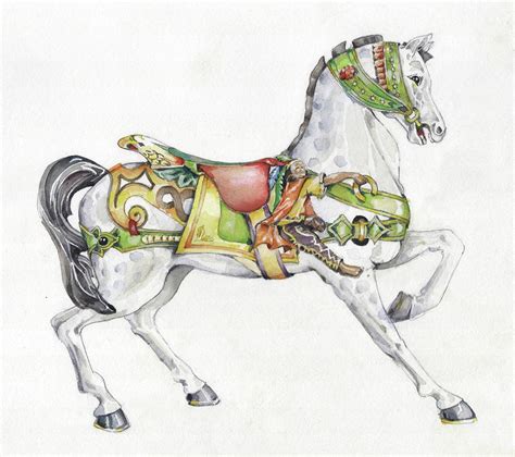 'Carousel Horse' Painting by Penny Taylor-Beardow - Pixels