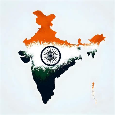 Ashoka Chakra Map Of India With Flag Inside India Map Vector