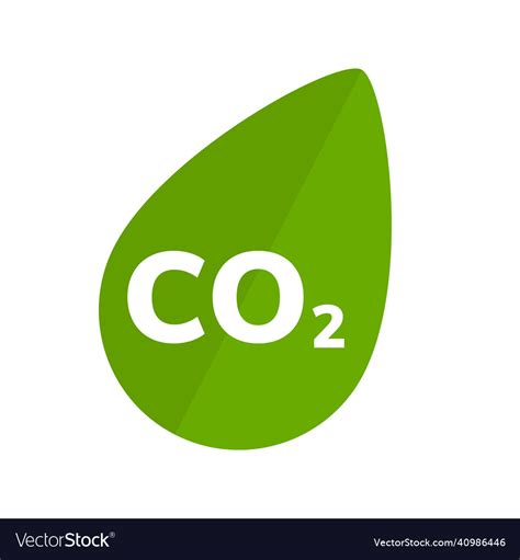 Co Carbon Neutral Leaf Logo Green Icon Royalty Free Vector