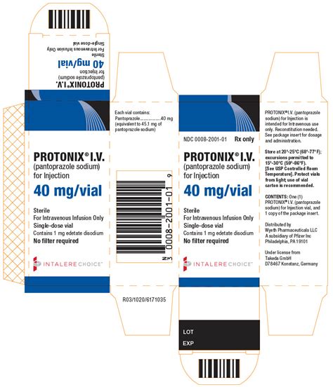 NDC 0008-2001 Protonix I.v. Pantoprazole Sodium