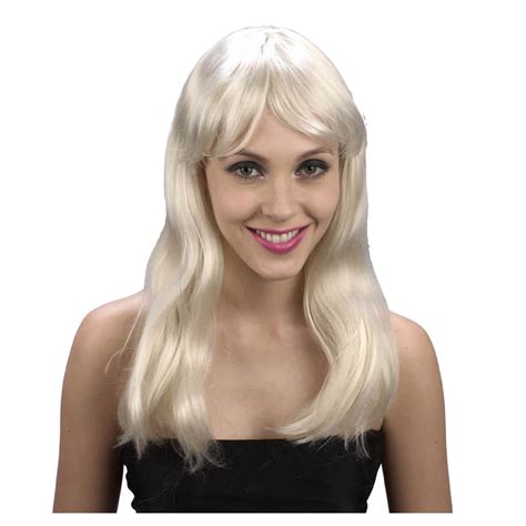 Perruque blonde légèrement ondulée