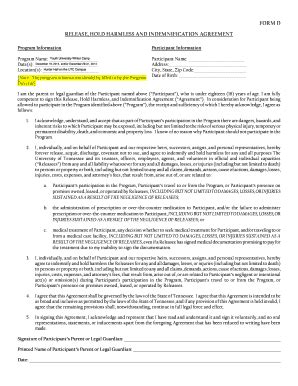 Fillable Online Utc Participant Waiver And Hold Harmless Form Utc Fax