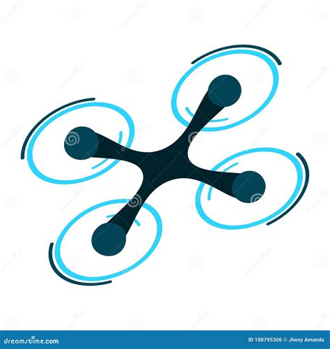 Flying Quadcopter Drone Icon Logo Isolated Vector Illustration Drone