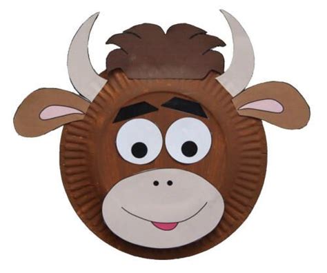 Buffalo Cow Craft Paper Plate Animals Animal Crafts For Kids