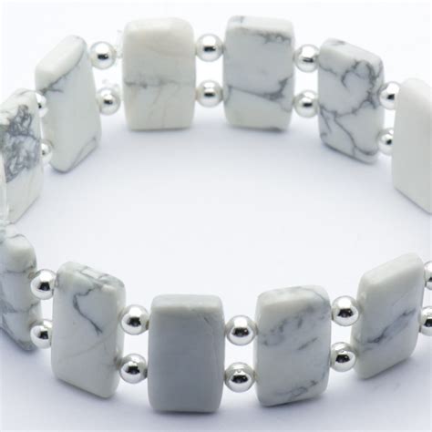 White Howlite Gemstone Bracelet - Black Brook Shop