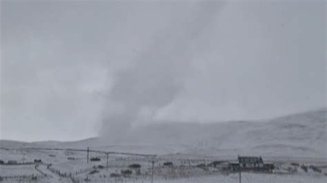 Rare snow tornado spotted on Shetland Islands in Scotland | Weather ...