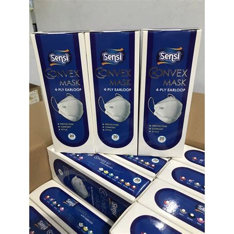 Jual Sensi Convex 4 Ply Masker Earloop Mask Box Isi 20 Pcs Indonesia