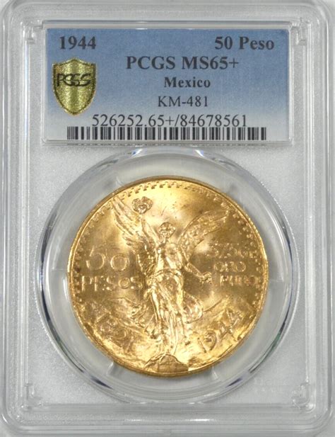 1944 Mexico Gold 50 Peso Centenario PCGS Certified MS65 EBay