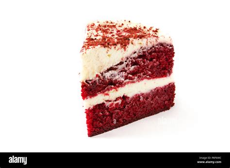 Red Velvet Cake Slice Isolated On White Background Stock Photo Alamy