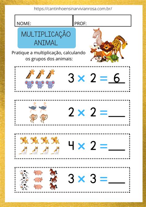 9 Atividades De Multiplicação Prontas Para Impressão Cantinho Ensinar