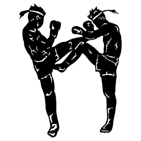 Vektor Silhouette Des Muay Thai Logos Premium Vektor