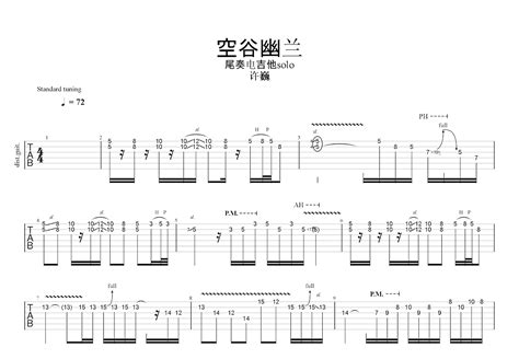 空谷幽兰吉他谱许巍c调solo片段 吉他世界