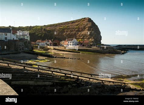 Rocky Cliff Headland Yorkshire Coast Uk Stock Photo Alamy