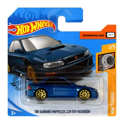 Машинка Базова Hot Wheels 98 Subaru Impreza 22B STi Version Turbo 1 64 GHB42 Blue 1шт ID