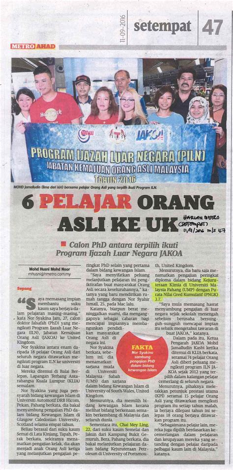 6 Pelajar Orang Asli Ke Ukumpsa News