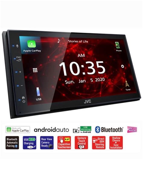 Jvc Kw M Bt Capacitive Touchscreen With Wired Apple Carplay And Wired