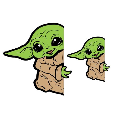 2xpeeking Baby Yoda Waterproof Vinyl Decal Grogu Stickers For Etsy