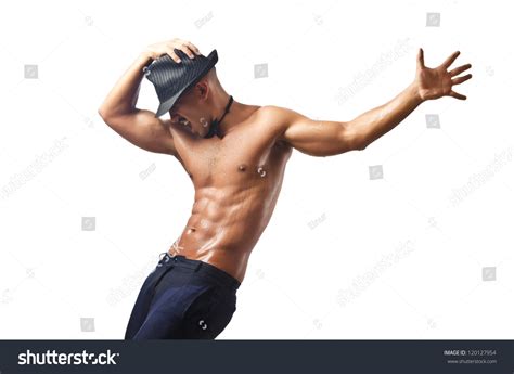 Naked Dancer Isolated On White Foto Stok Shutterstock