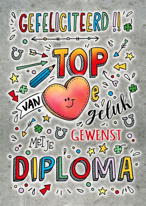 Geslaagd Van Harte Gefeliciteerd Diploma Kaartje2go