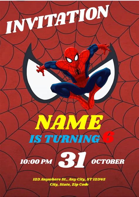 Free Spiderman Birthday Invitation Template For Google Docs