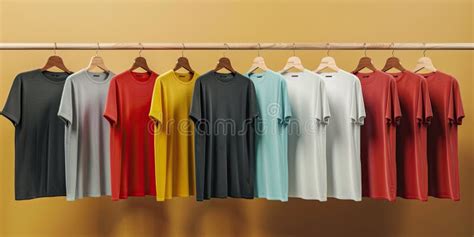 Photo Shirt Mockup Concept With Plain Clothing Stock Illustration
