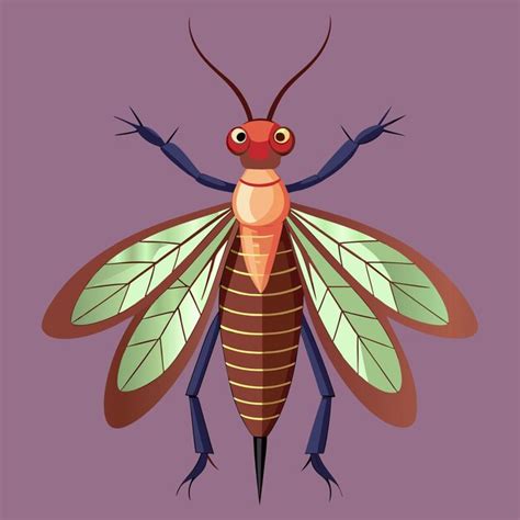 Un dibujo de una mosca con la palabra insecto en él Vector Premium