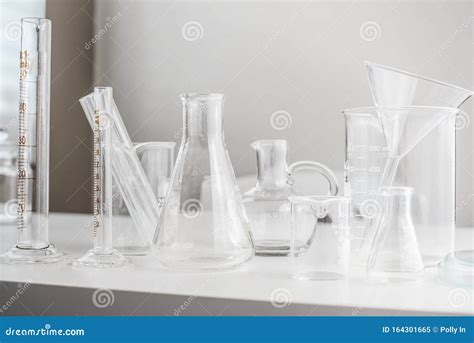 Skincare Laboratory Equipment. Glassware on the Table Stock Image ...