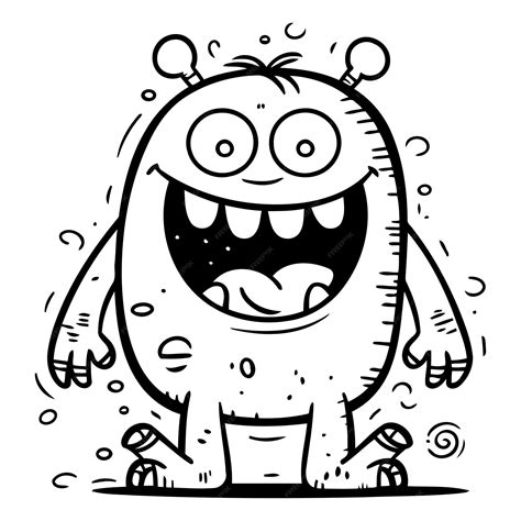 Premium Vector Funny Cartoon Monster Vector Illustration Cute Monster