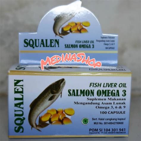 Jual Squalen Minyak Ikan Salmon Omega 3 Isi 100 Softgel Shopee Indonesia