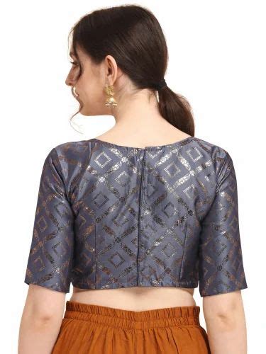 Women Dark Grey Jacquard Readymade Blouse Size 32 At Rs 300 Piece In