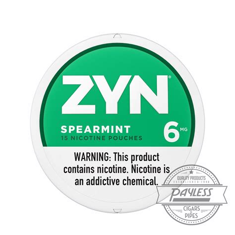 Spearmint Zyn Nicotine 6mg Pouches Tobacco Free