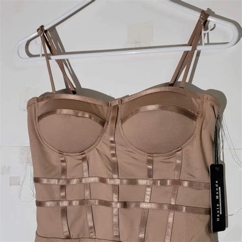 Haute Monde Tops Nwt Haute Monde Nude Bustier Corset Bodysuit