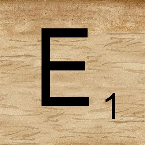 Watercolor Illustration Of Letter E In Scrabble Alphabet Wooden Scrabble Tiles To Compose Your