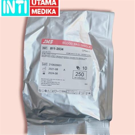 Jual Blood Bag Jms Kantong Darah Jms Blood Bag Single Jms