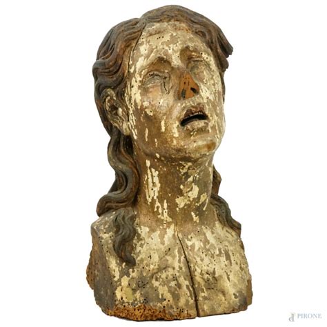 Scultore Del Xvii Secolo Maria Maddalena Busto In Legno Policromo Cm