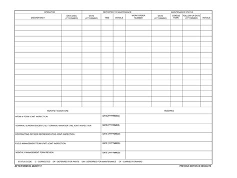 Afto Form 39 Download Fillable Pdf Or Fill Online Fuel System