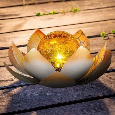 Lampe Solaire Fleur De Lotus D Coration Cologique Jardin Tang