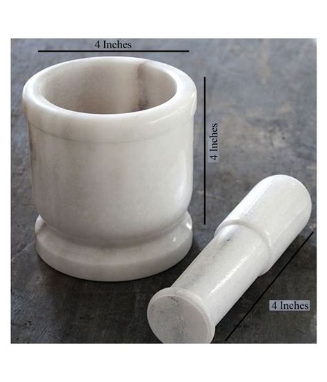 Egharonda White Marble Imam Dasta Mortar And Pestle Set Ohkli Musal