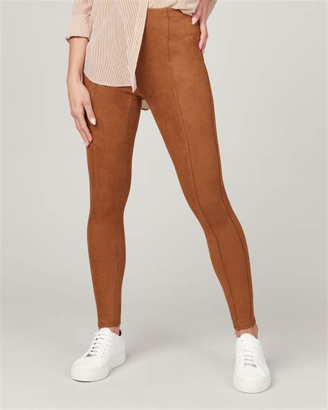 Spanx Faux Suede Leggings Rich Camel