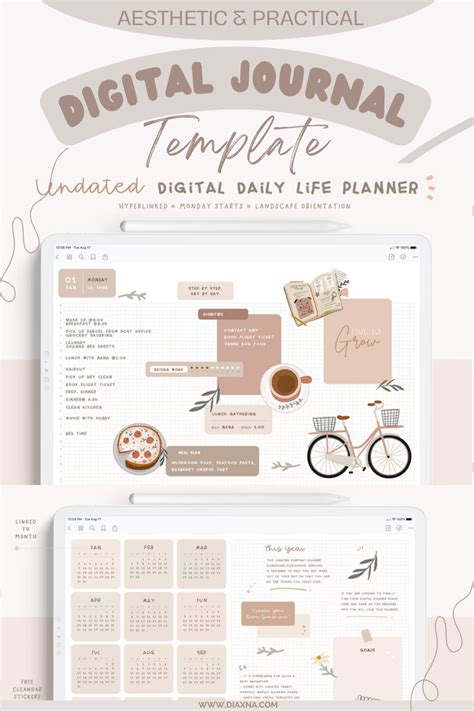 Undated Digital Planner Elevate Your Organization With Aesthetic And