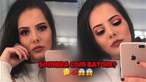 Tentei Reproduzir Uma Make Da Mari Maria Sombra Batom E Glitter