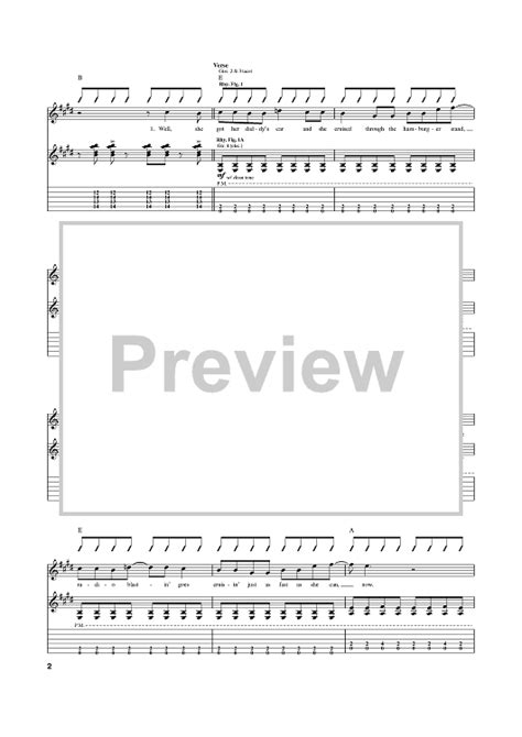 Fun Fun Fun Sheet Music By The Beach Boys For Guitar Tab Sheet