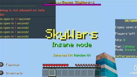 Jugando Minecraft Skywars En Otro Server YouTube