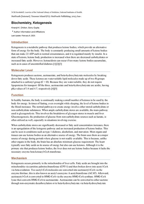 Biochemistry Ketogenesis Stat Pearls Ncbi Bookshelf Ncbi