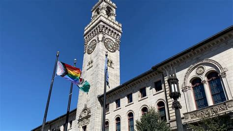 Pride Flag Raising Outside Worcester City Hall