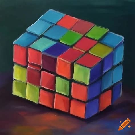 Oil Painting Of A Rubik S Cube On Craiyon