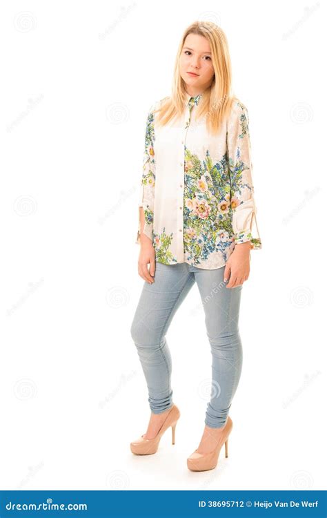 Mooie Blonde Tiener In Hoge Hielen Stock Foto Image Of Lang Vast