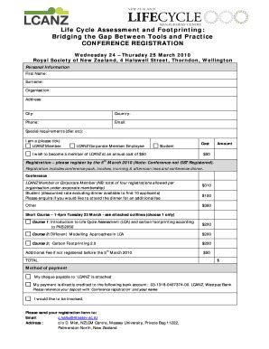 Fillable Online Lcanz Org LCM Registration Form V4doc Lcanz Org Fax